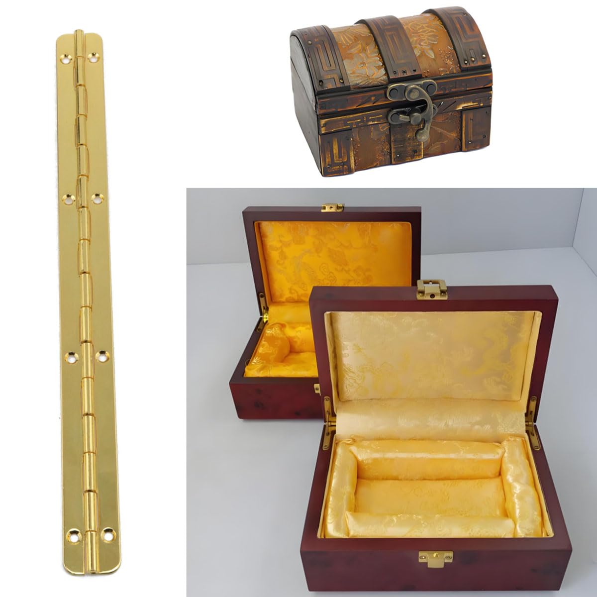 2 Pack 7.87 Inch Gold Long Folding Hinge for Wooden Box — Amazon image 5