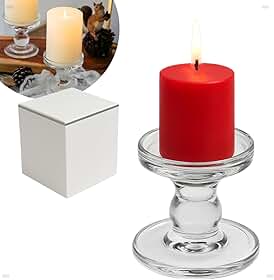 Castiçal de Vidro Largo – Suporte para Vela de 7 Dias ou Fina | Candelabro Decorativo e Resistente