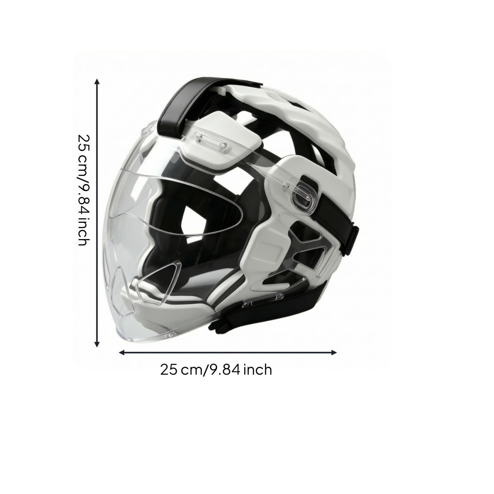 Casco da Combattimento Casco Protettivo con Visiera Casco da Allenamento Casco per Arti Marziali con Visiera Integrale Trasparente Antiurto con