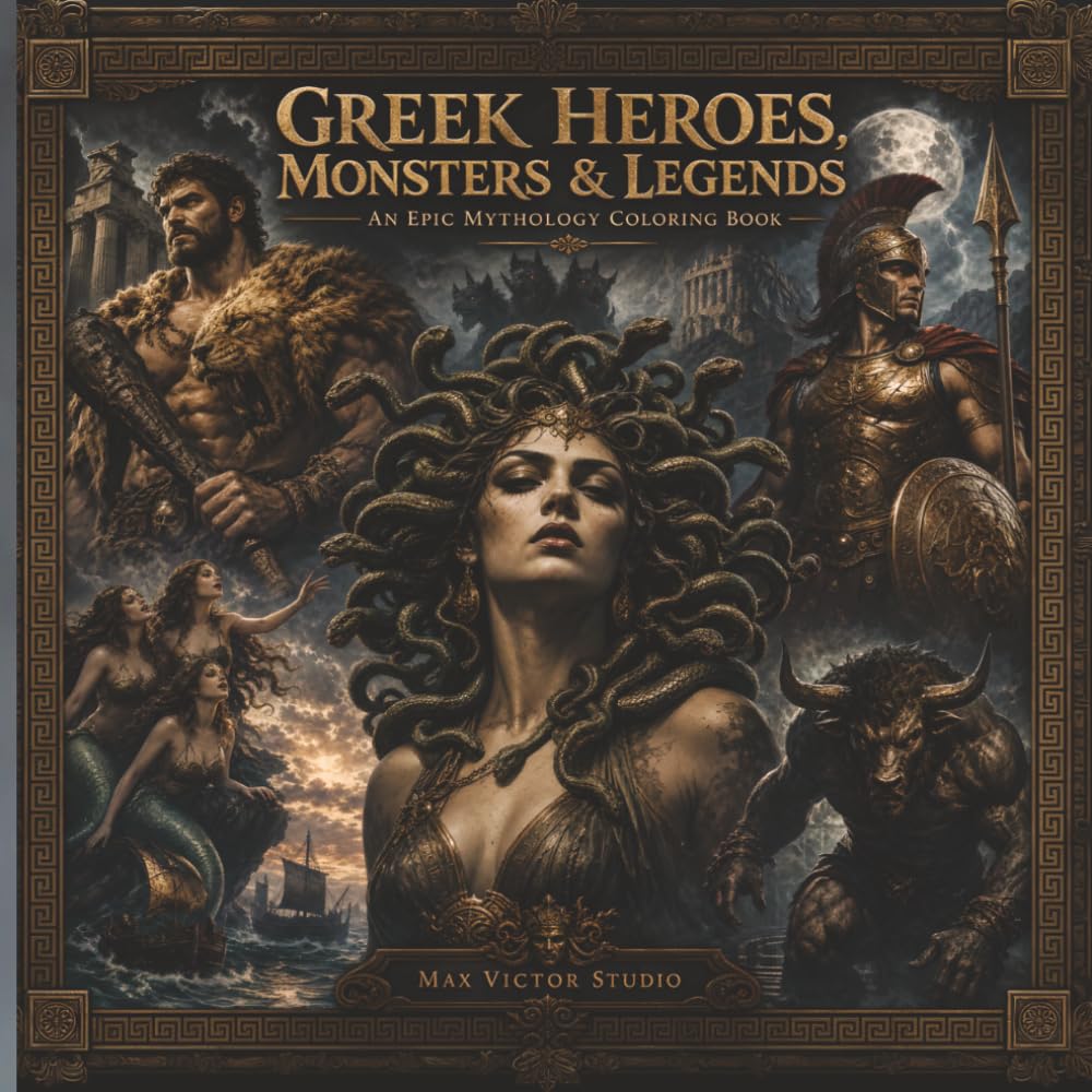 GREEK HEROES, MONSTERS & LEGENDS: An Epic Mythology Coloring Book