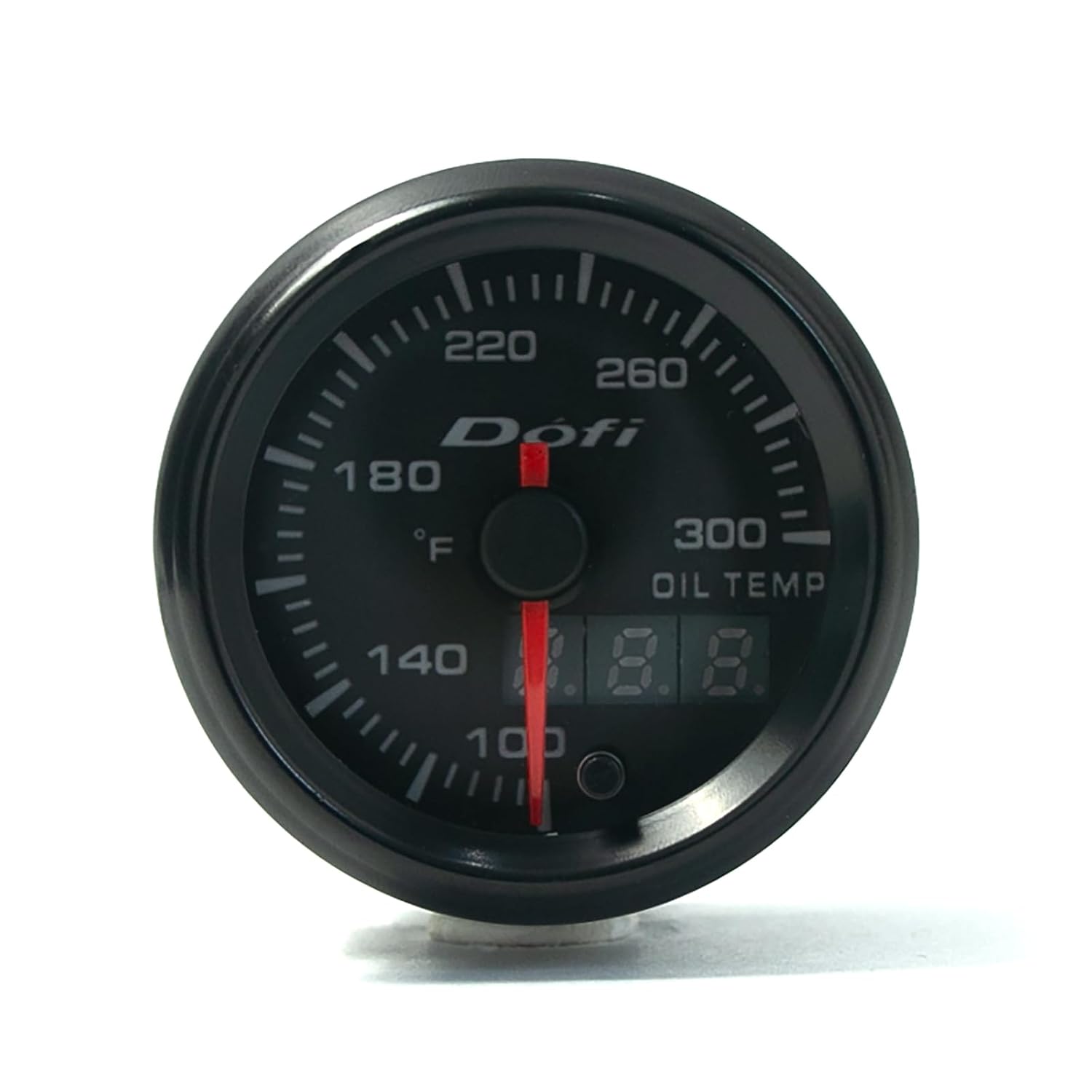 7 Color 300F Oil Temperature Gauge Kit - Includes 1/8-27 NPT Electronic Sensor & Wiring - Multi-Color Display - Black Dial - Transparent Lens - for Car & Truck - 2-1/16" 52mm