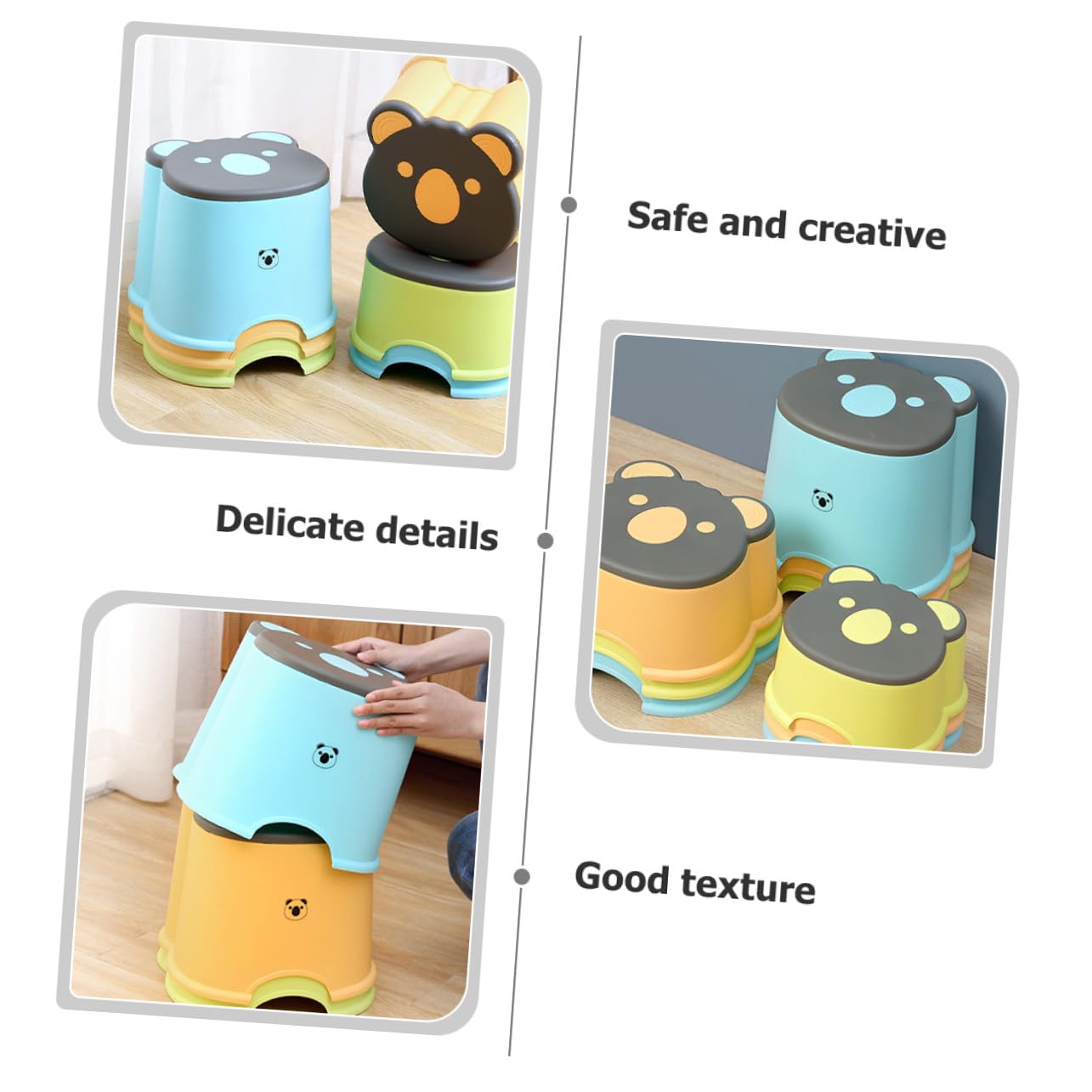 Kunststoff Trittschemel für Kinder, Kleiner Hocker in Blau | Wiederverwendbar und Multifunktional, für Zähneputzen und Toilettentraining, für Kind