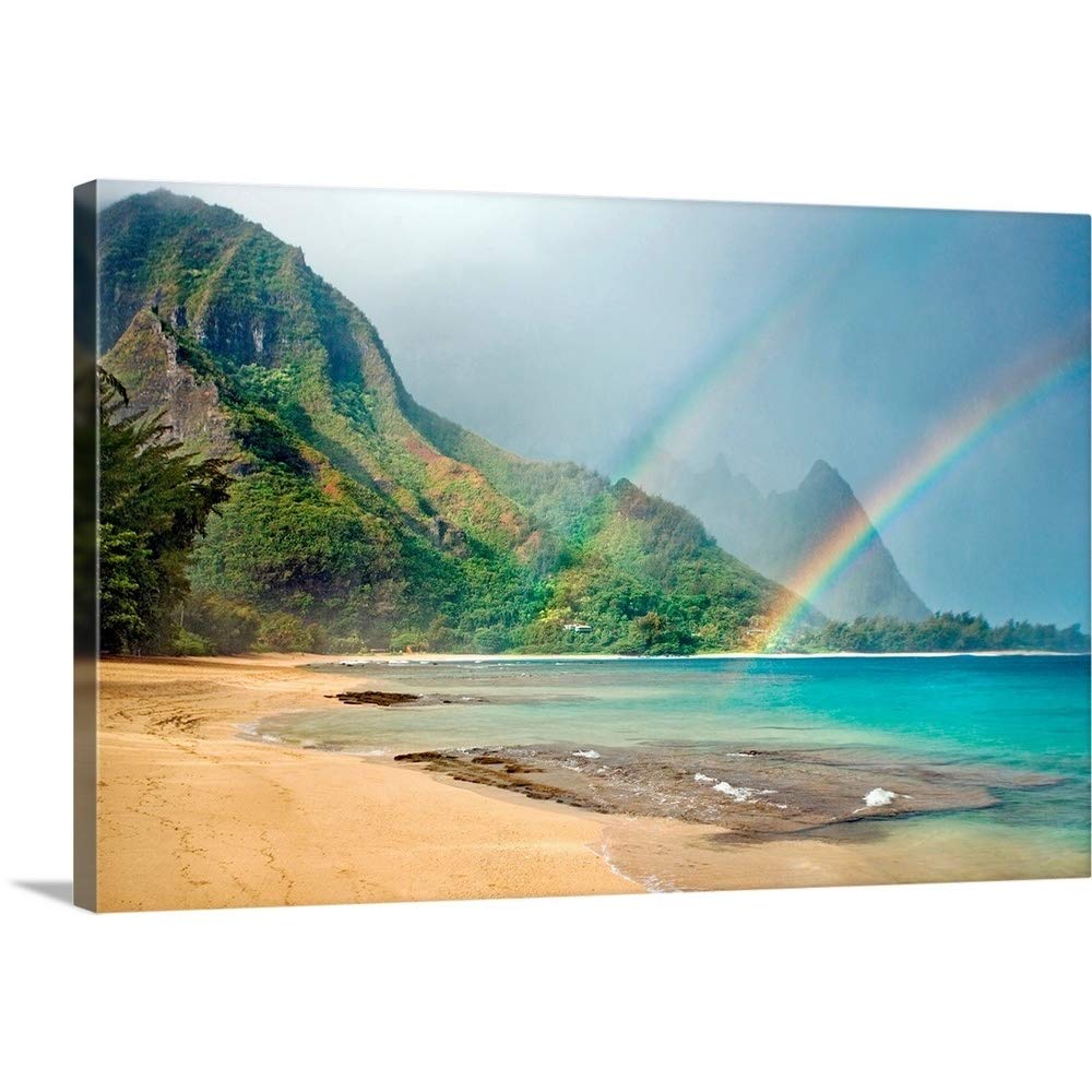 CANVAS ON DEMAND Hawaii Kauai North Shore Tunnels Beach Bali Hai Point Canvas Wall Art Print by M