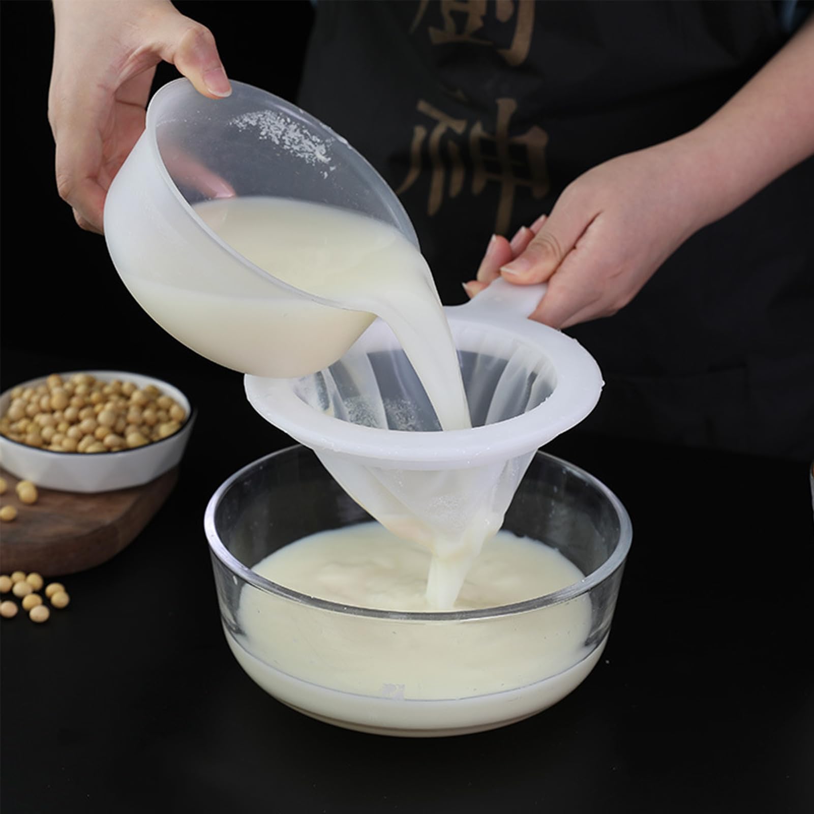 Fijn zeef, 2 stuks Kunststof zeef voor Kefir Filter, Passeerzeef, Extra fijn nylon gaas zeef, Haarzeef keuken, Kefir zeef, Plastic zeef Kefir voor sap, melk, koffie