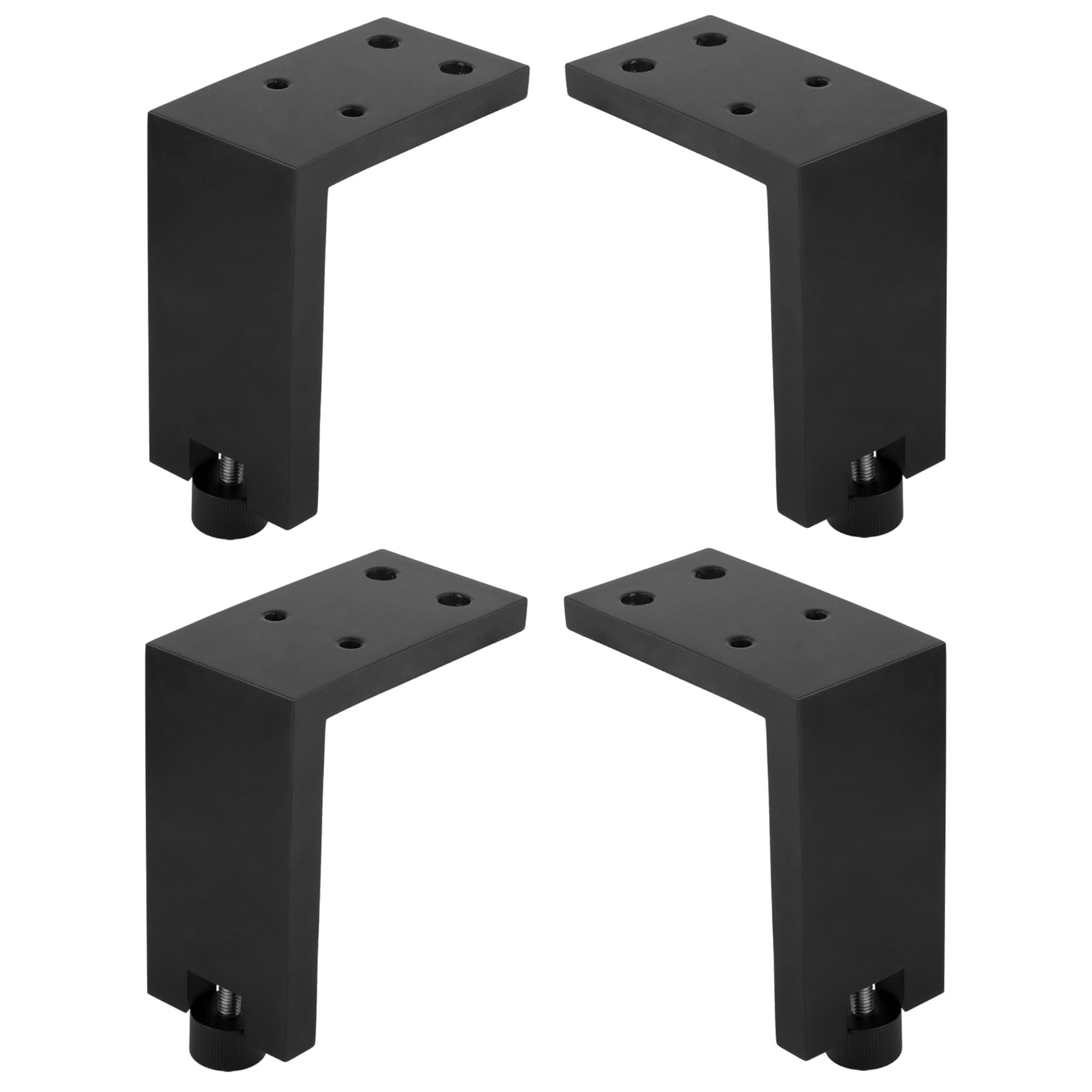 Pied de meuble réglable contre sol instable aluminium noir 100 mm