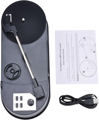 Miniatura 3 de Turntable Converter for Record Player to MP3 Conversion Adapter with Multiple Speeds and Integrated Auditory Record Converter