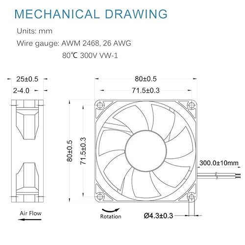 Miniatura 31 de GDSTIME Ventilador de enfriamiento sin escobillas de 3.1 in 3.150 in X 3.150 in X 0.591 in 12 V CC
