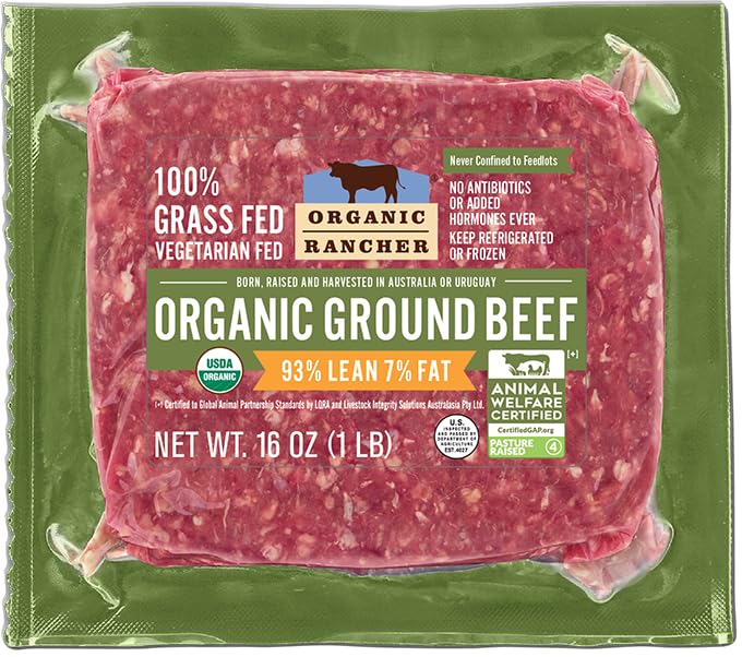 Organic Rancher Organic Ground Beef 93% Lean/7% Fat, 16 OZ