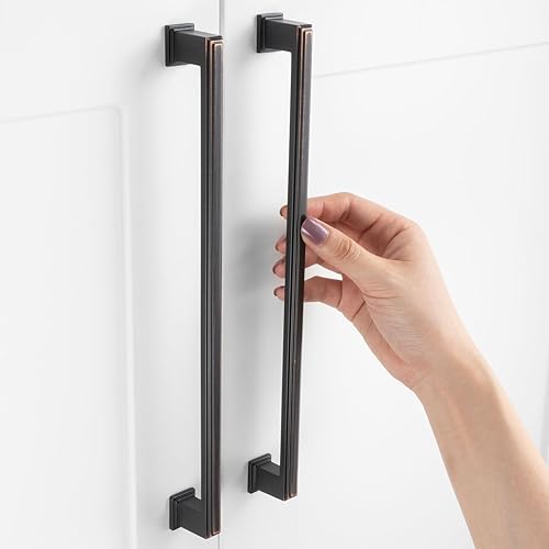 Vista 124 de Paquete de 10 tiradores de gabinete de 6-1/4 pulgadas, tiradores negros mate para gabinetes, accesorios de cocina negros para gabinetes, cajones