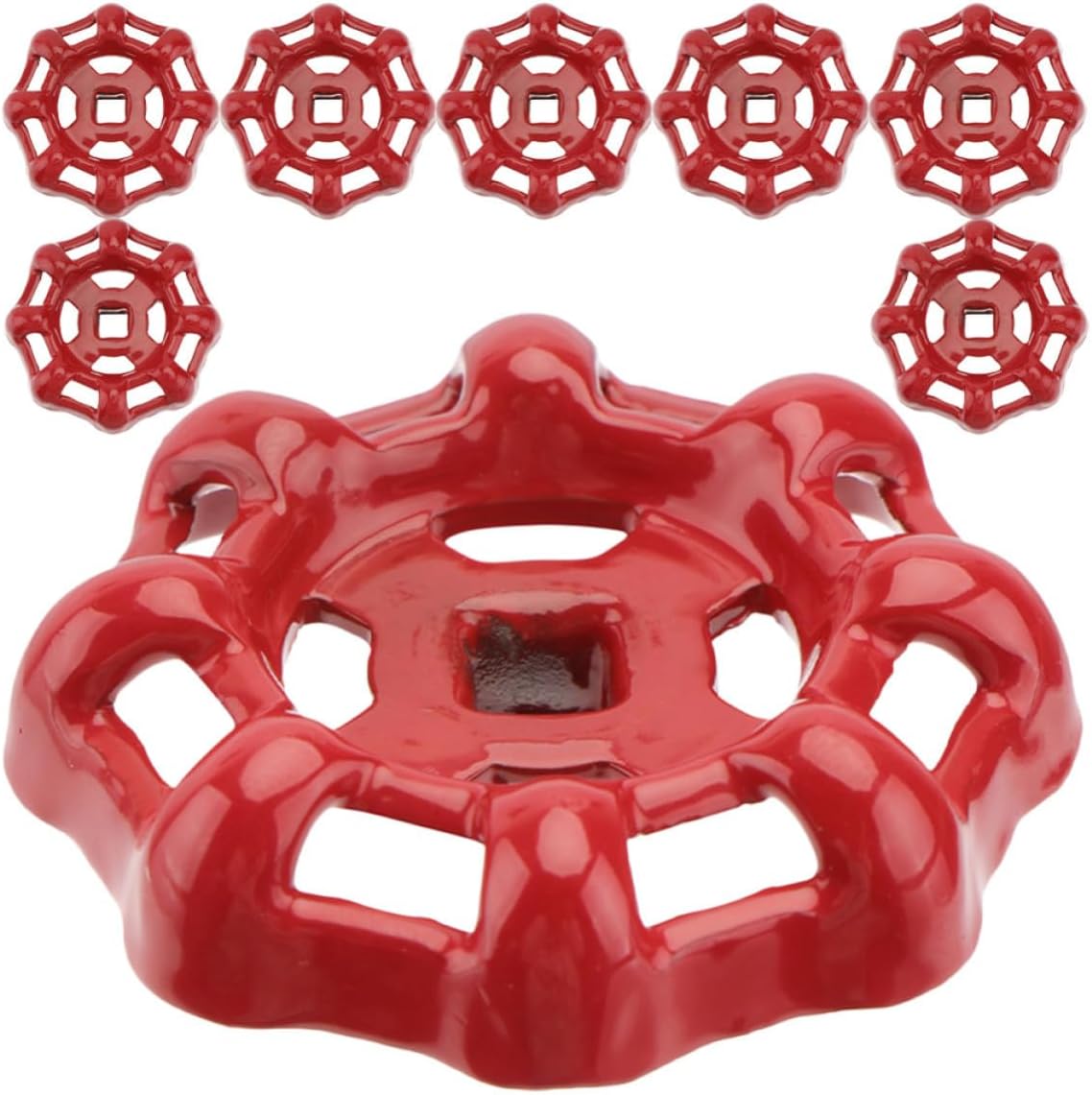 GALPADA 8pcs Replacement Faucet Valve Handles for Stop Valves Cast Iron Material with Unique Square Hole Design Convenient and Excellent Performance for Outdoor Hose Bib and Water Spigot
