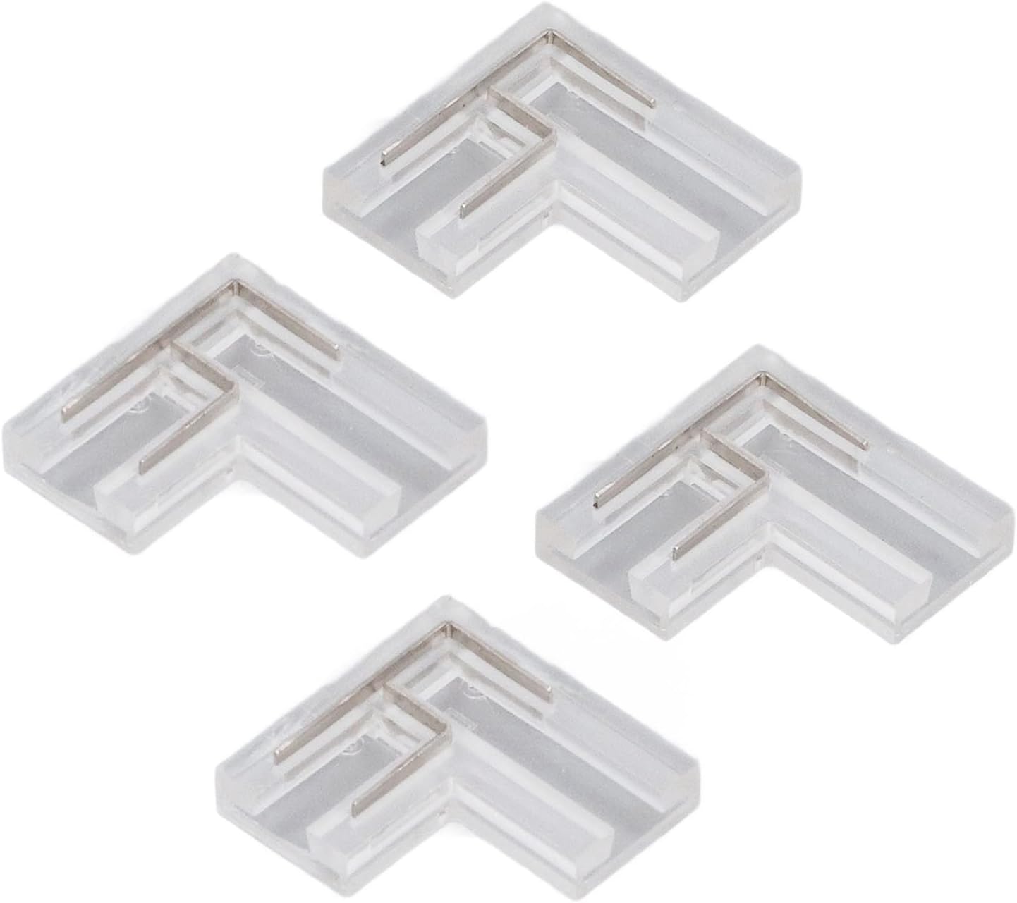 20Pcs 8mm FCOB COB Connector, Transparent L Shaped 2 Pin for Single Color LED Strip, ABS Material, Connection, Wide Compatibility, to Operate Without Soldering