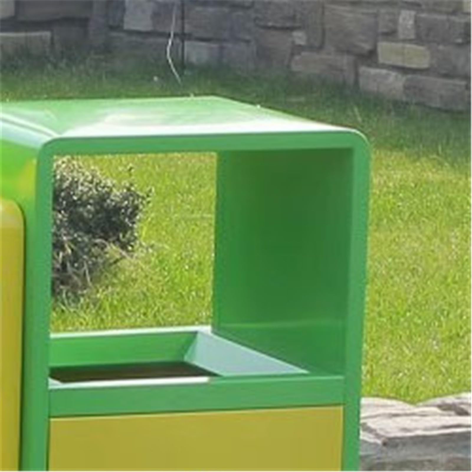 Ogród Patio Park Ganek Zewnętrzny, ocynkowany, stalowy kosz na śmieci, podwójny, metalowy, do użytku publicznego