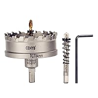 Vista 90 de 1-1/8" (29mm) Sierra perforadora con punta de carburo de tungsteno con 2 piezas de brocas piloto chapadas en titanio para metal duro, acero