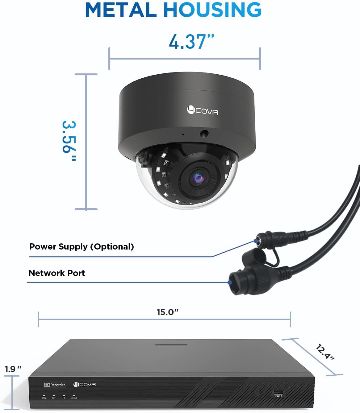 4COVR PoE 16 Channel Security Camera System, Remote Access, Human Vehicle Detection, 16x 5MP IK10 Vandal-Proof IP67 Dome Commercial IP Camera for Businesses, 16CH NVR 4TB, 24/7 Recording, LY54AB5M1616