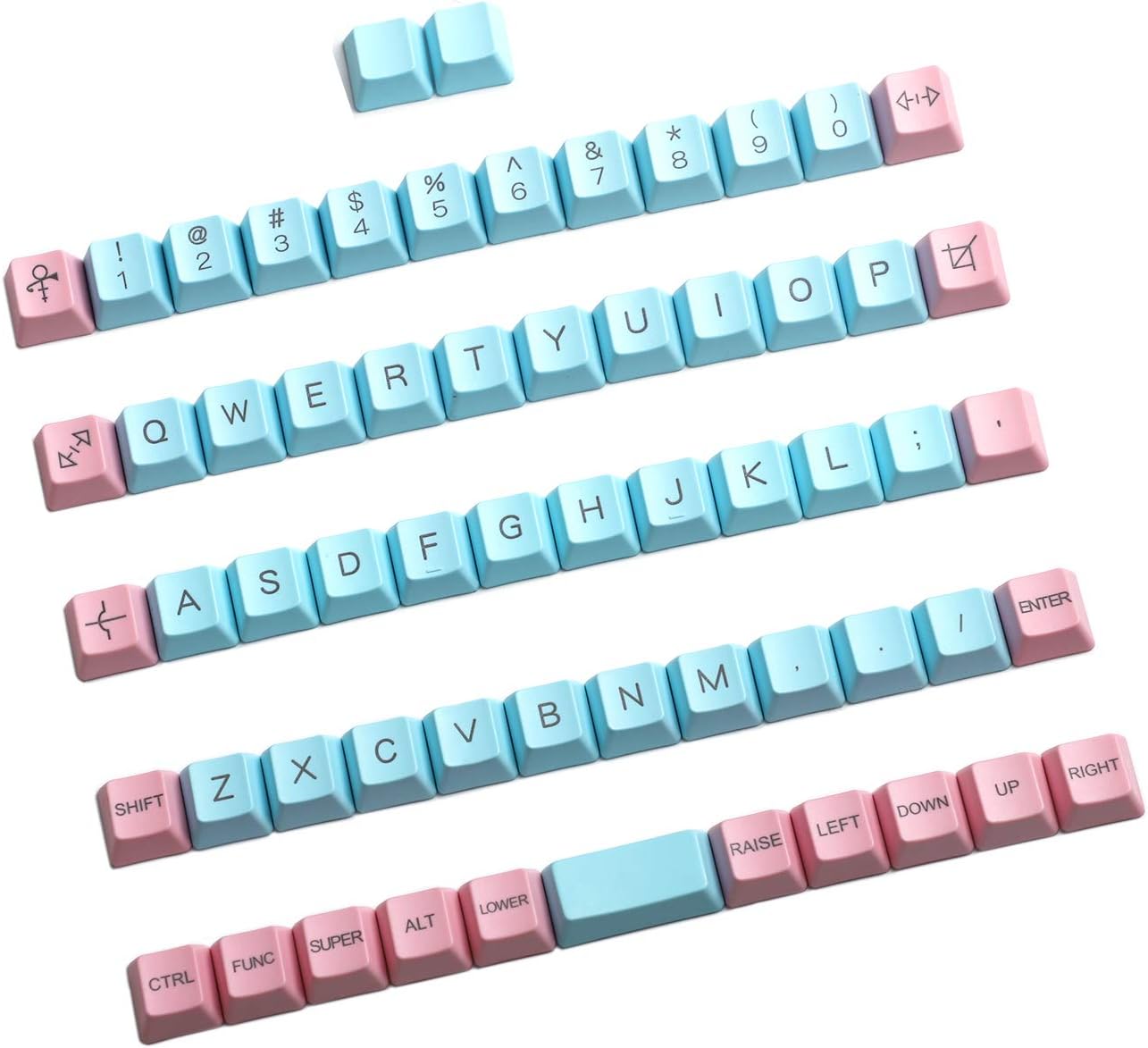 NPKC Laser-Etched Top Print Miami OEM Keycap 1.5mm PBT for MX Switches Planck Niu40 Preonic Keyboard