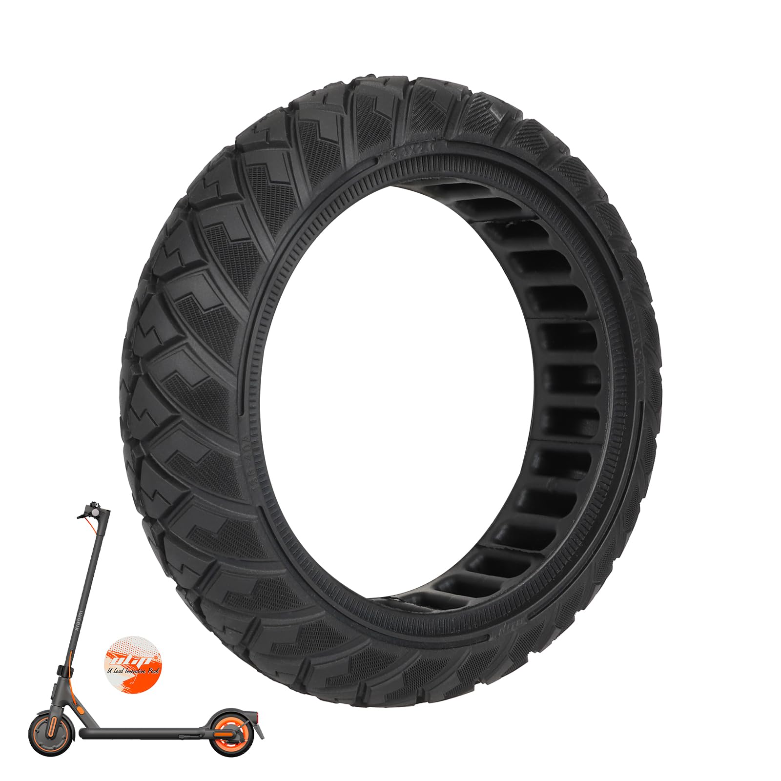 ulip Pneu complet 8,1 x 2,0 pour scooter électrique Xiaomi 4 Go/Ninebot E2/Ninebot E2 Plus, pneu de rechange avant ou arrière de 8", pneu de rechange avant ou arrière