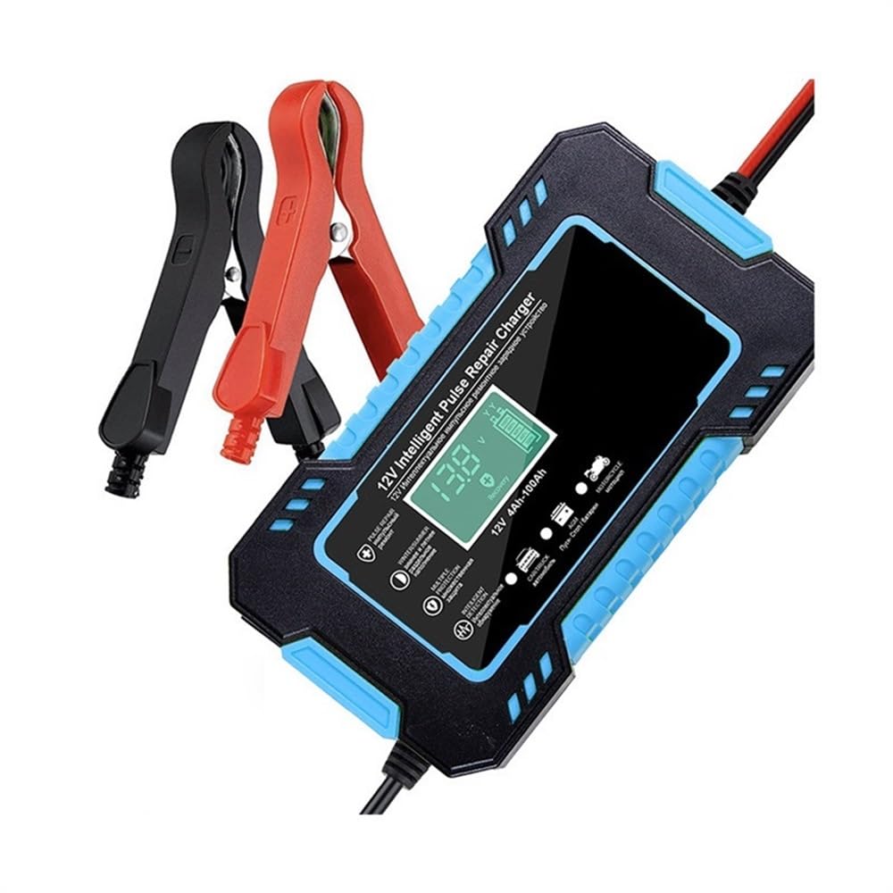 Cargador Baterias Coche Cargador de batería de coche de 12V 6A, protección múltiple, reparación de pulso inteligente automática completa, cargadores de batería con pantalla Cargador BateríA Coche