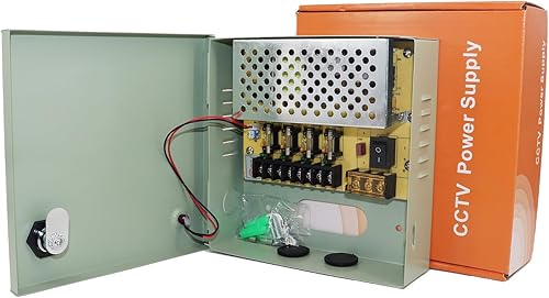 Caja de fuente de alimentación distribuida de fusible de vidrio CCTV de 4 canales de salida para cámara de seguridad 12V 5A DC wcerradura de llave,