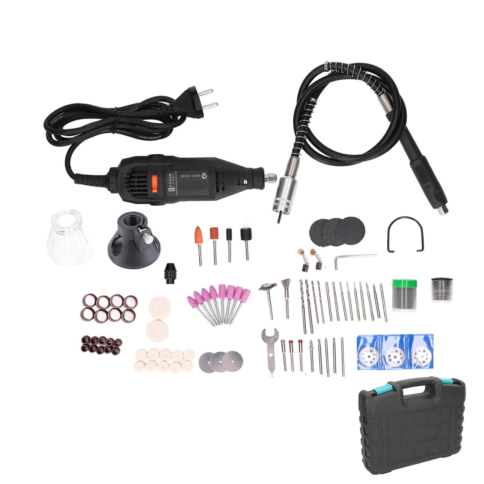 Mini set di utensili rotanti elettrici, 130 W, 8.000-30.000 giri/min