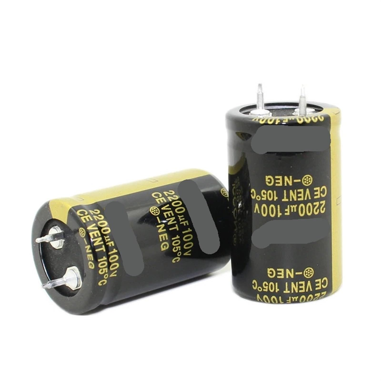 Condensador electrolítico de 100 V y 2200 uf, 25 x 40 mm, 10 unidades