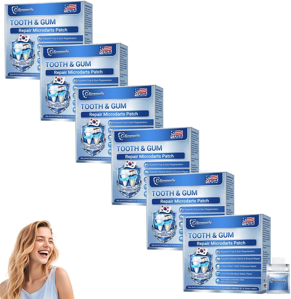 Glimmerly Tooth & Gum Repair Oral Strips, Teeth Whitening Strips, Whiten Teeth and Freshen Breath (6PCS)
