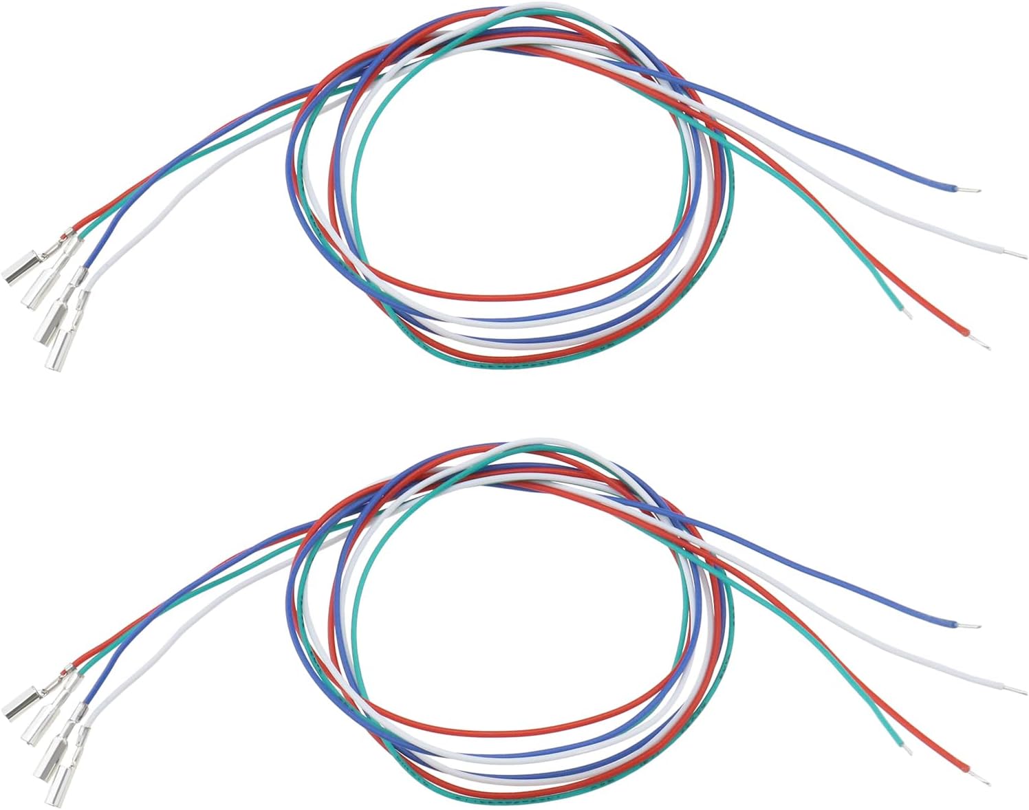 2 Sets(8PCS) Cartridge Phono Cable Leads Header Wires for Turntables, 35mm Length, White, Blue, Green, Red