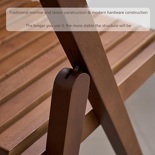 Miniatura 6 de Silla Plegable de Comedor con Capacidad de 440 lb, Sillas de Madera Maciza para ES, Bodas, Picnic y Oficina