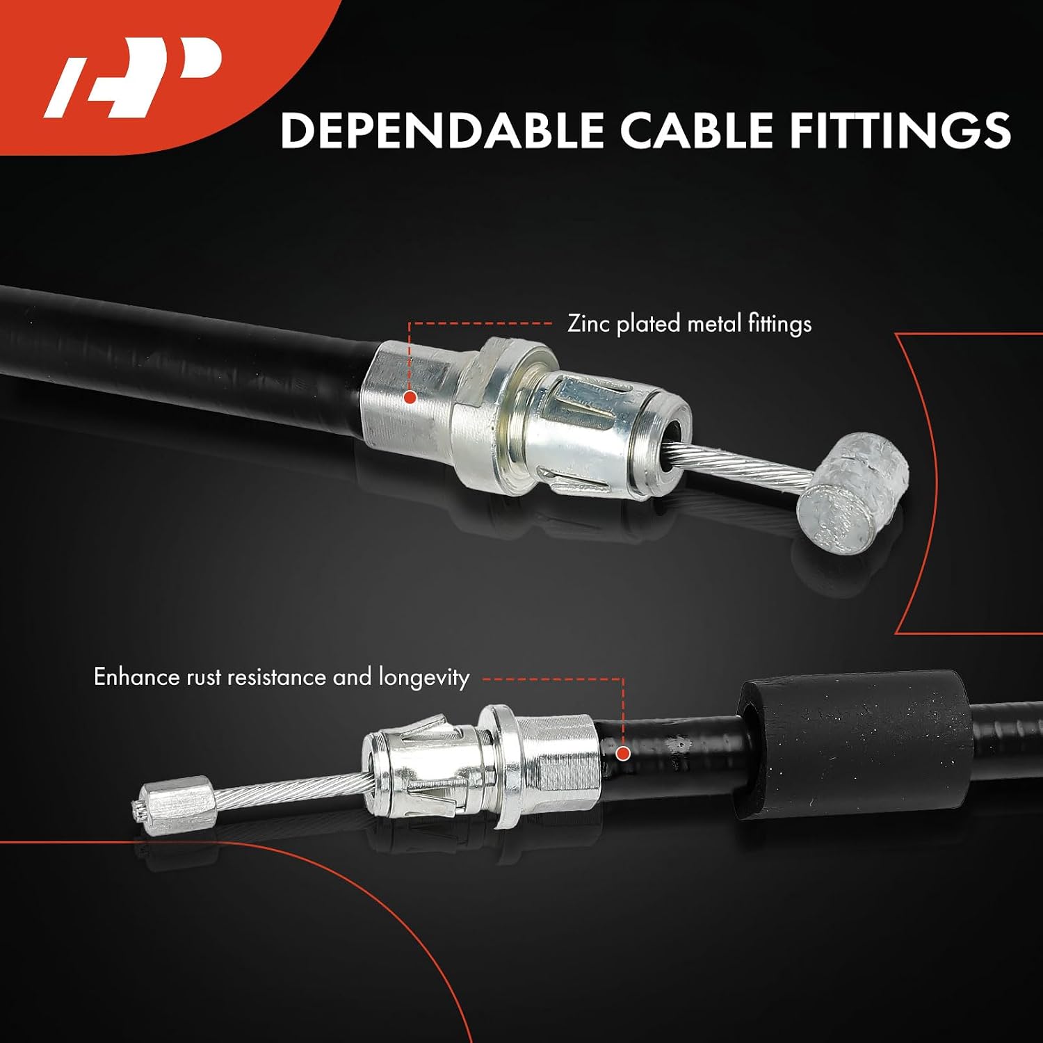 A-Premium Front Side Parking Brake Cable Assembly Compatible with Ford Models: F-250/F-350/F-450/F-550 Super Duty 1999-2004, Excursion 2000-2005