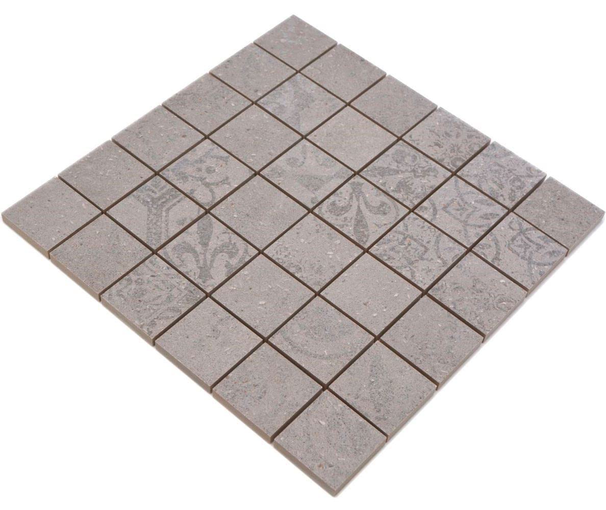 Azulejo de mosaico de cerámica, gres porcelánico, color gris claro, antracita, diseño de pared de cocina, pared de ducha, 10 alfombrillas de mosaico