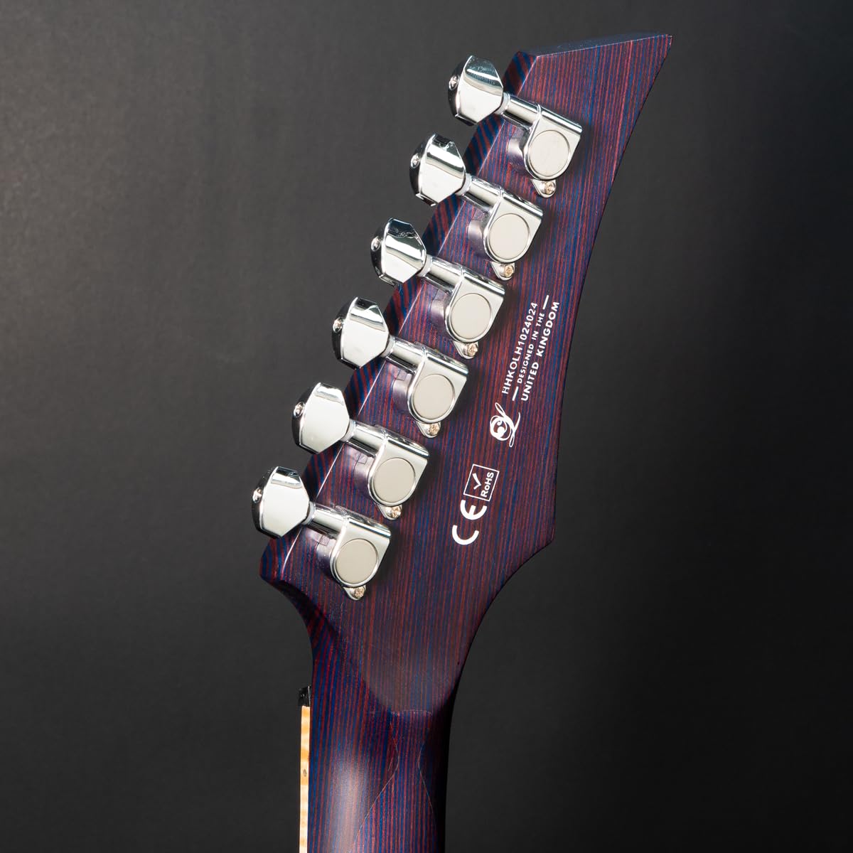 Lindo Chitarra elettrica Koya per mancini, manico composito, intarsi luminosi, finitura artistica grafica giapponese Wilderness