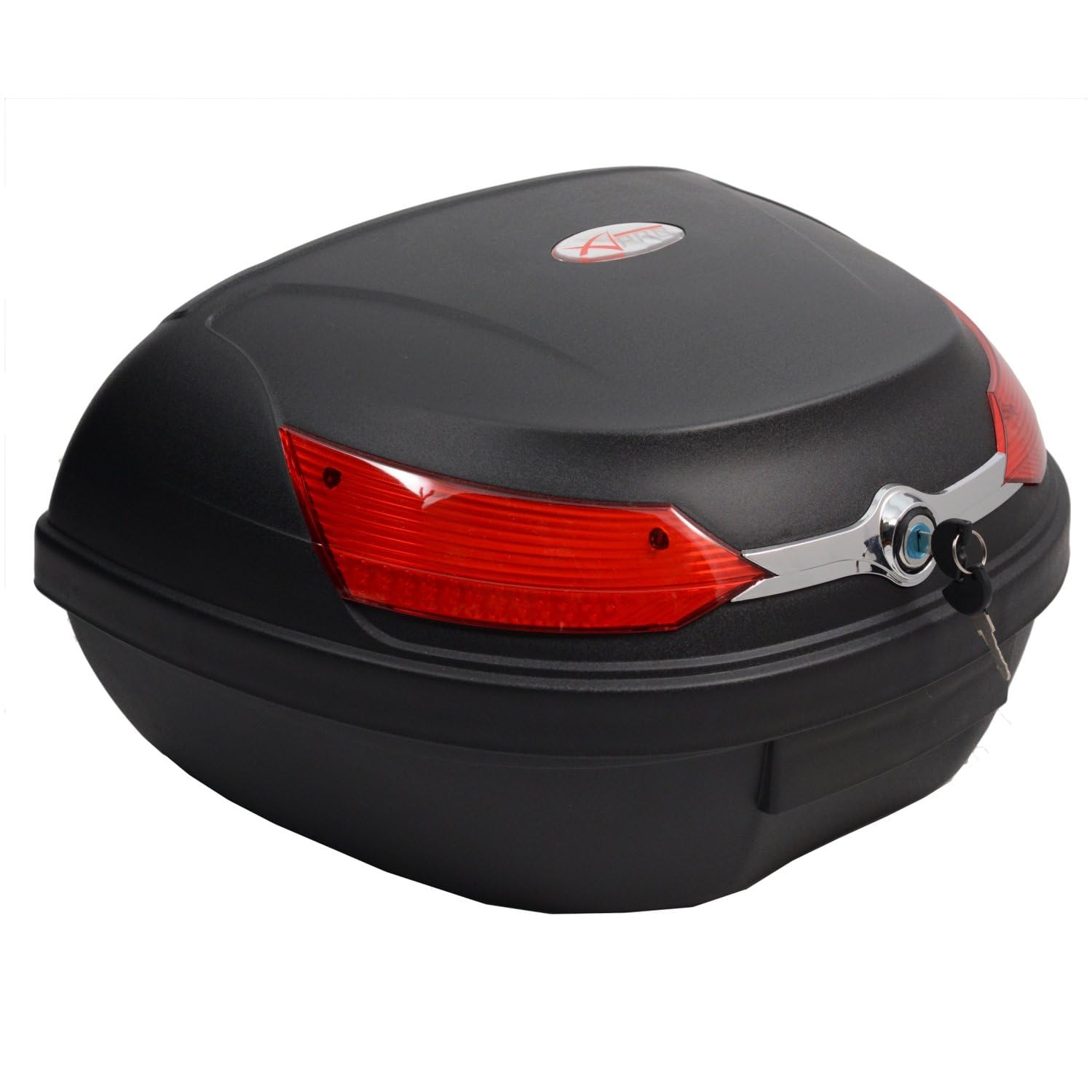 SATKIT Bauletto Moto Universale 46L per 2 Caschi Integrali Nero Polipropilene con Serratura e Piastra di Montaggio