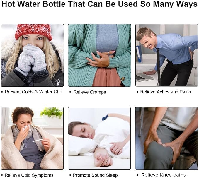 Image of MCP Healthcare Hot Water Bag Bottle 1000 ml Warm Relaxing Non Electrical Heat Therapy Bag Pain Relief Bottle | Period Cramps, Body Aches & Cold Therapy | Reusable Hot & Cold Water Bottle For back, neck & joint pain