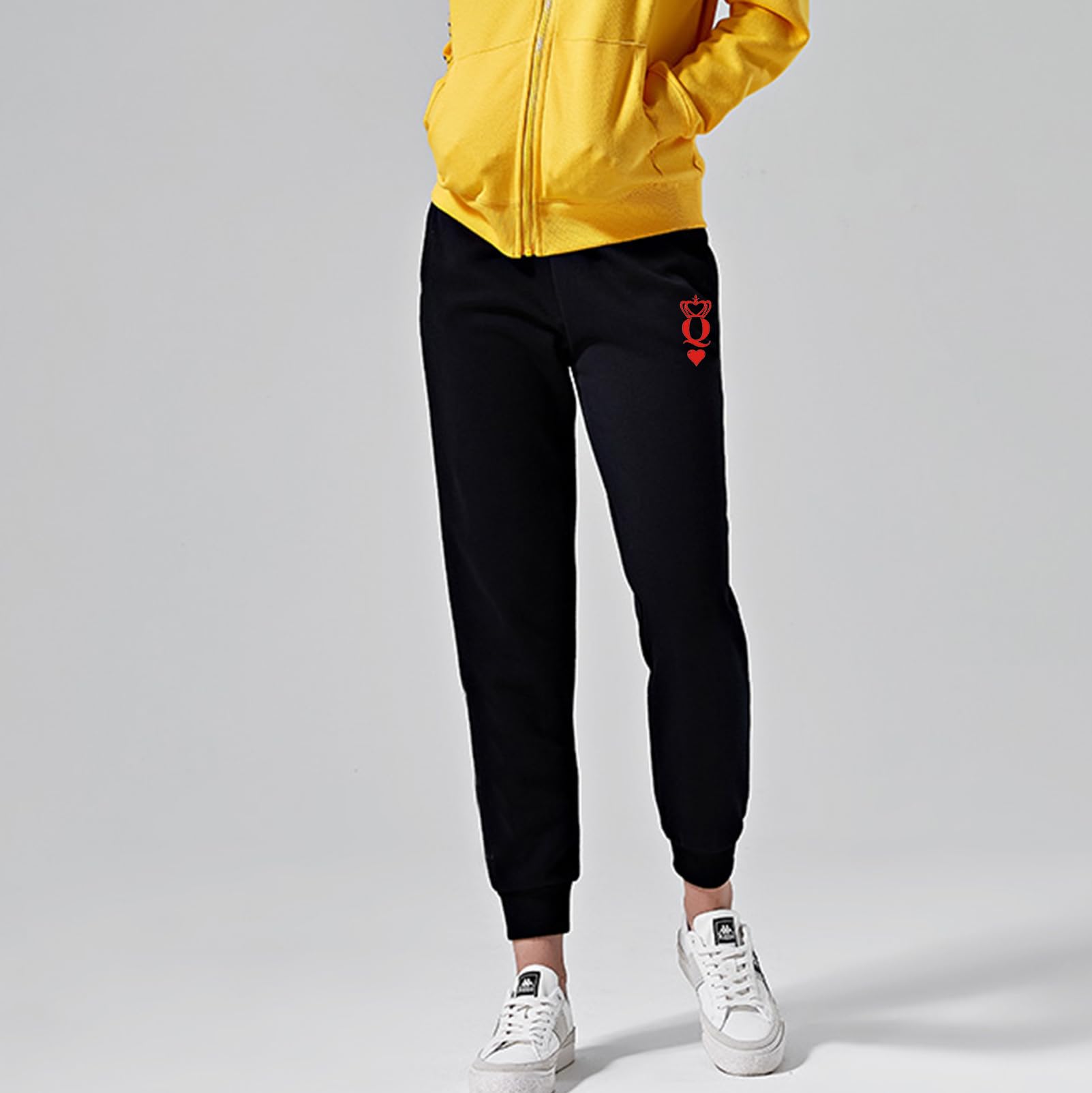Pantalones de Chándal King Queen para Parejas Algodón Pantalones de Jogging para Hombre y Mujer para Fitness Yoga Ajuste Regular 1 Pieza