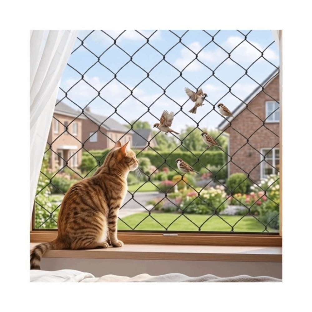 Rete da balcone for animali domestici, rete anticaduta resistente alle | Cavo in acciaio inossidabile rinforzato(3x6m)
