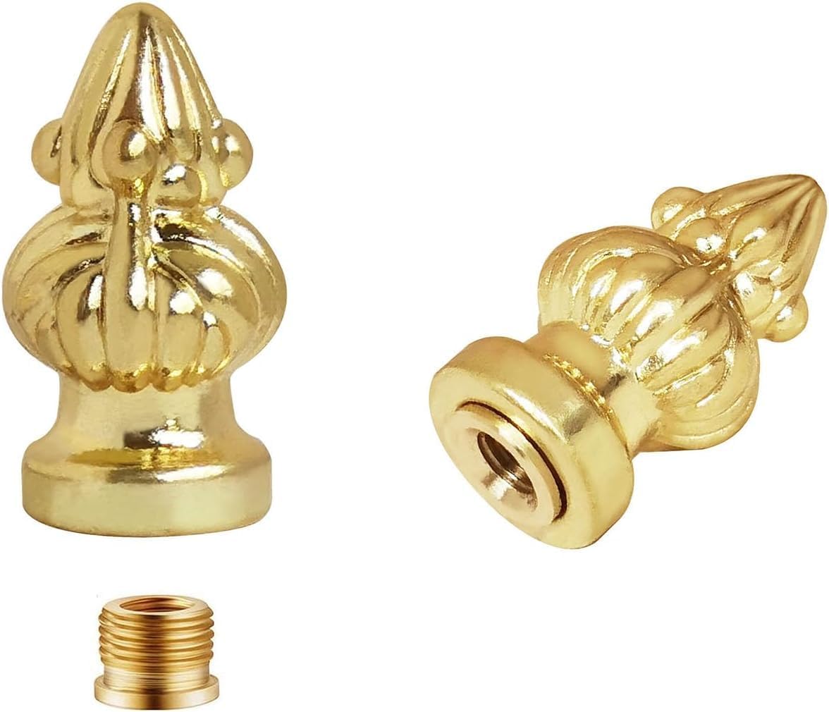 2 Pieces Lamp Shade Finial Tiffany Victorian Finials for Lamps, Retro Lamp Finial Decoration with Dual-Thread Screw for Table Lamps or Floor Lamps(Nickel) image 3