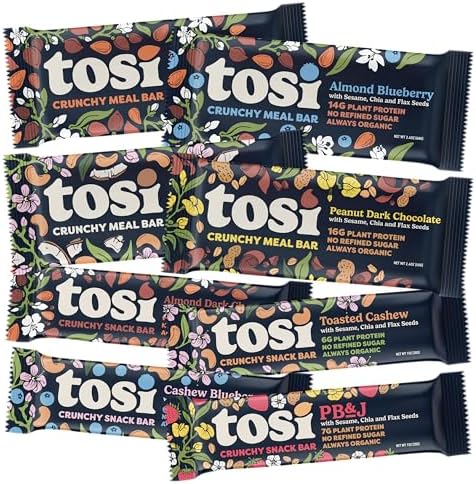 Tosi Organic SuperBites - Plant Based Snacks, Variety, 8-Pack