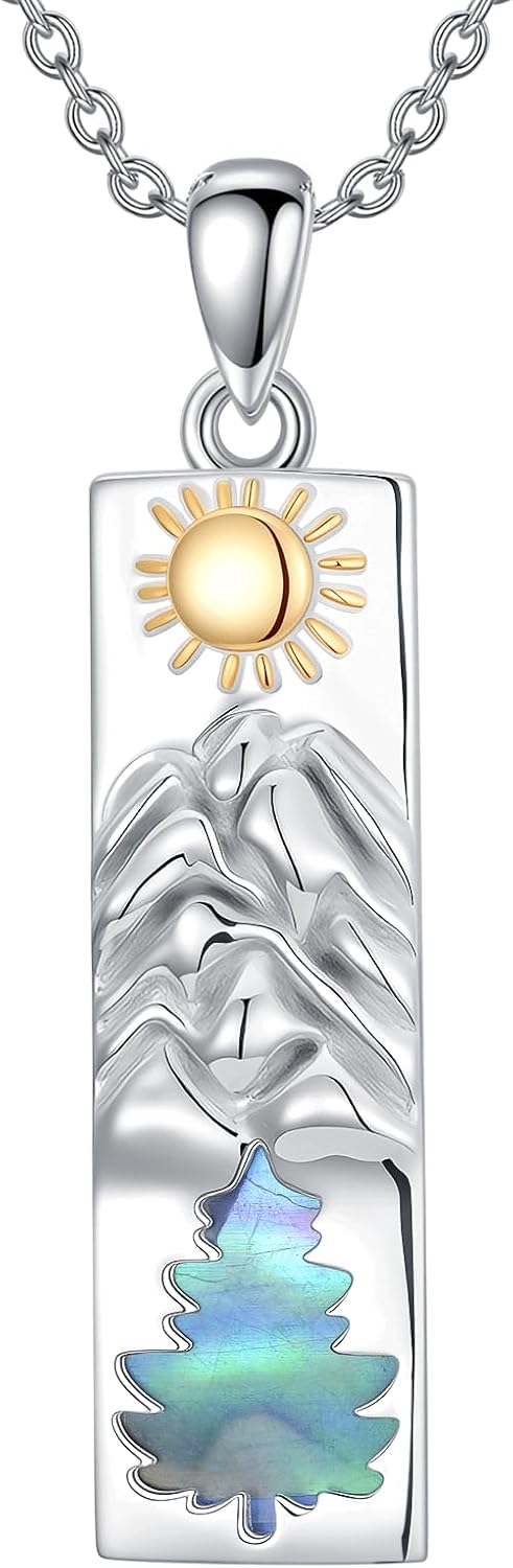 Mountain Necklace For Women 925 Sterling Silver Mountain Pendant jewelry Nature Mountain Jewelry Gifts For Hikers Climbers Nature Lover