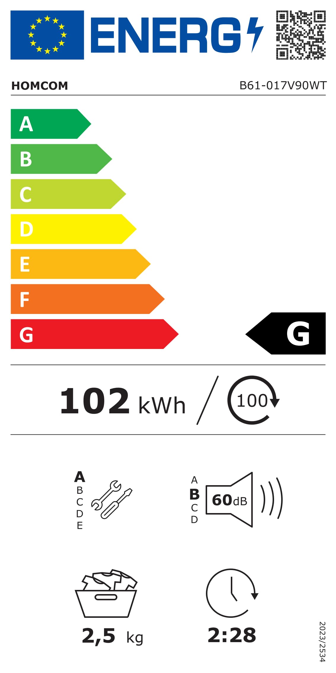 HOMCOM Mini Wäschetrockner mit 5 Programm 800 W 4 kg bis zu 60℃, Freistehend Wandmontierbar Ablufttrockner mit Smart-Sensor, Timer und Touch-Anzeige Trockner für Kleidung Weiß