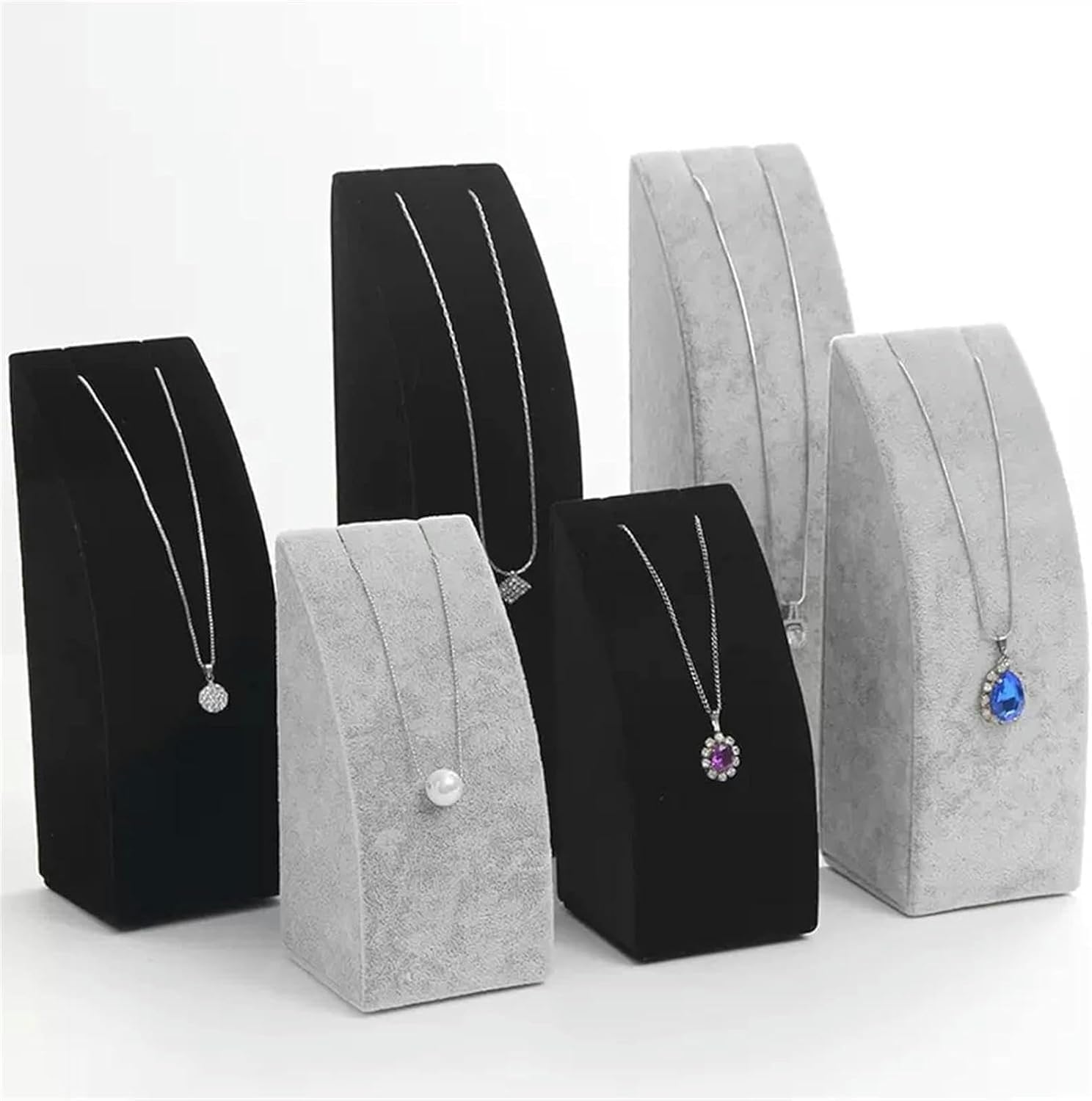 Jewelry Towers Necklace Pendant Display Stand Jewelry Display Holder Necklace Pendant Chain Jewelry Display Holder for Home Organization Jewelry Rack (Color : Black, Size : 14.5cm)