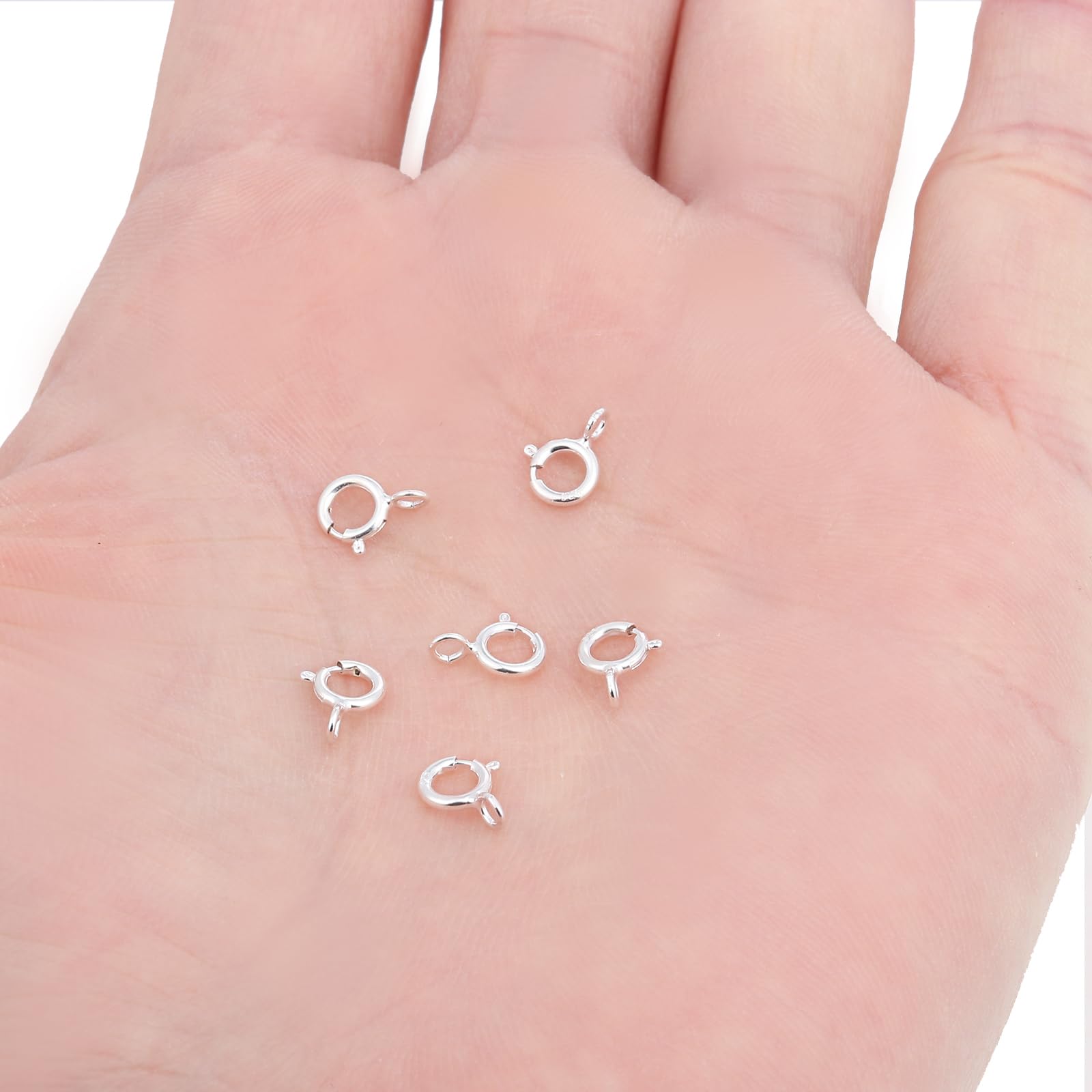 Lot De 2 Fermoirs De Collier En Argent Sterling 925 De 5,5 Mm Avec Fermoir Rond Pour La Fabrication De Bijoux (couleur Platine