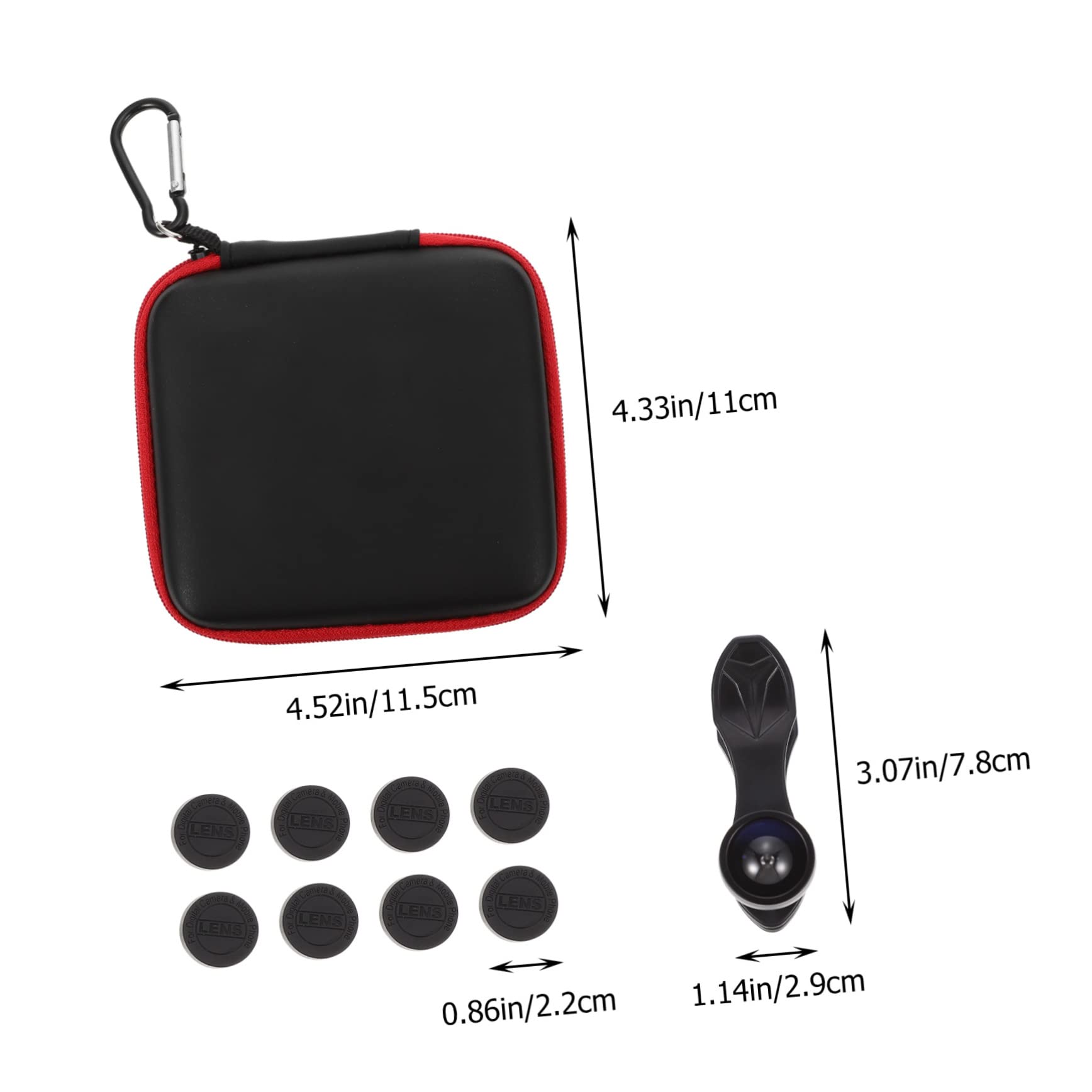 Clip Obiettivo per Fotocamera Telefono 10 in 1 Nero | Lega di Alluminio e Vetro, Set da 1 Pezzo, Ampio Campo Visivo, Primi Piani Nitidi
