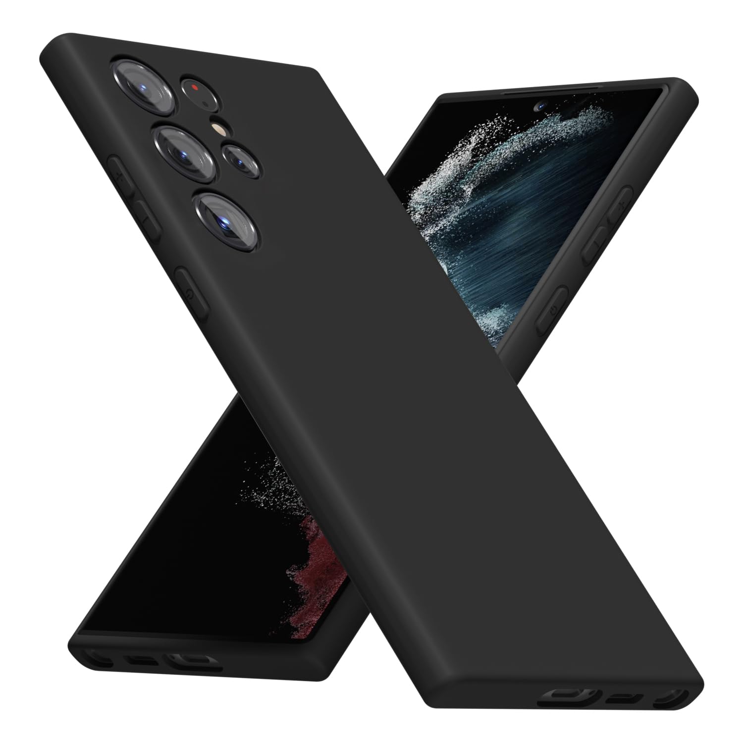 LoeoeL for Samsung Galaxy S22 Ultra Phone Case Silicone, Minimalist Ultra Thin Slim Soft Rubber Gel Solid Color Matte TPU Cute Case for Women Men,