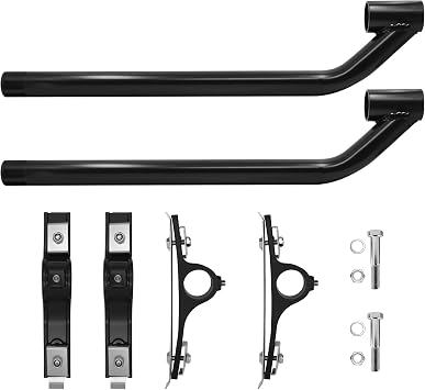 Poly Fender Mounting Kit Black - Universal Compatible with Semi Trucks & Trailers - Fit 19.5" to 24.5" Dual Rear Wheel Applications - Includes All Mounting Hardware