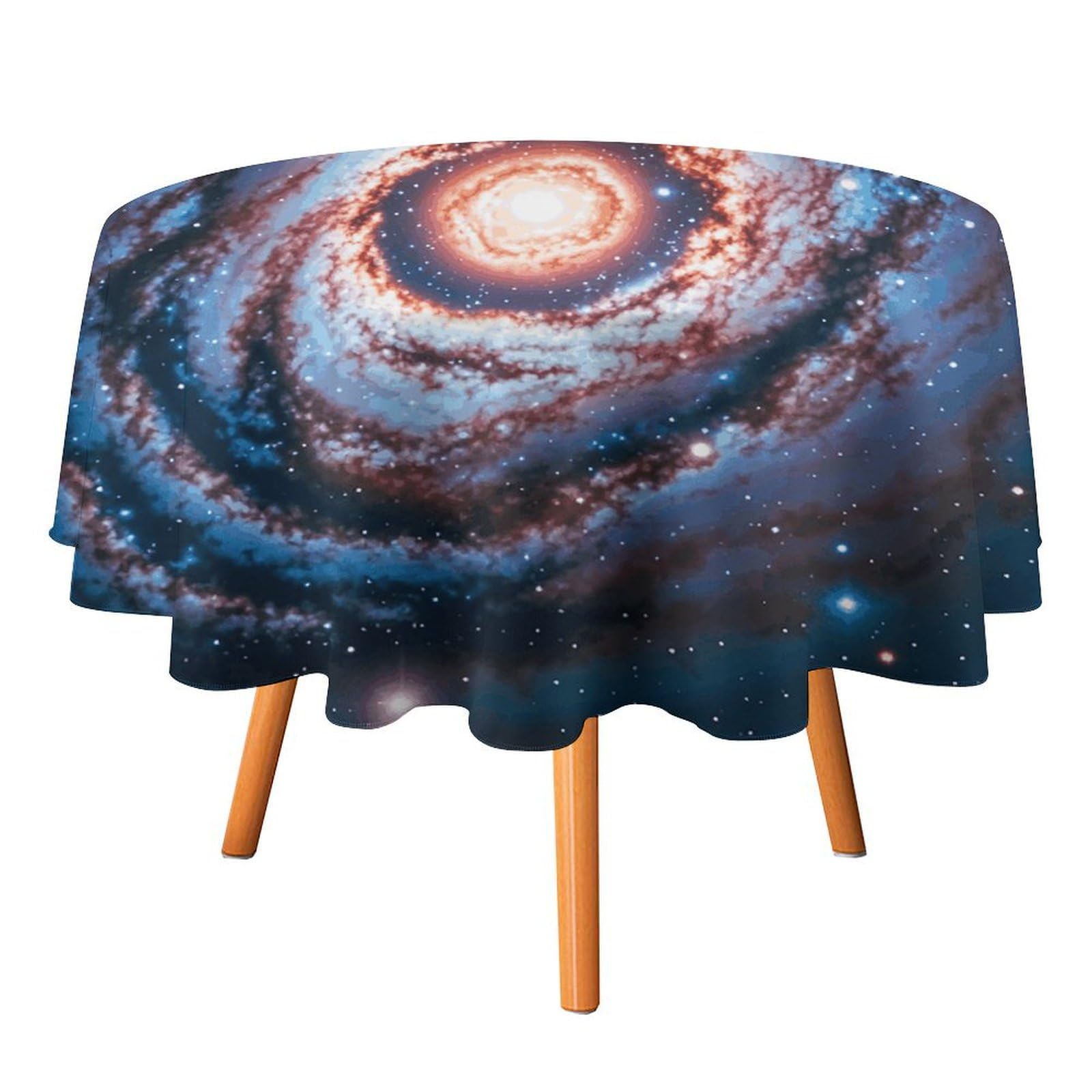 Nappe ronde étoiles et galaxie en polyester durable imprimé 177cm