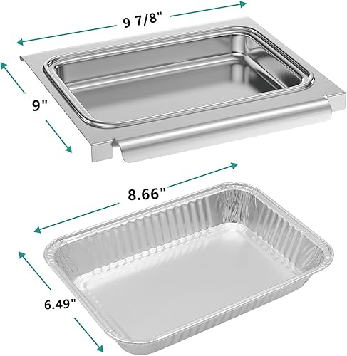 Miniatura 2 de 67047 - Soporte para bandeja de goteo con bandejas de aluminio para Weber Spirit I & II 200300 Series, bandeja de goteo para Genesis II LX200300