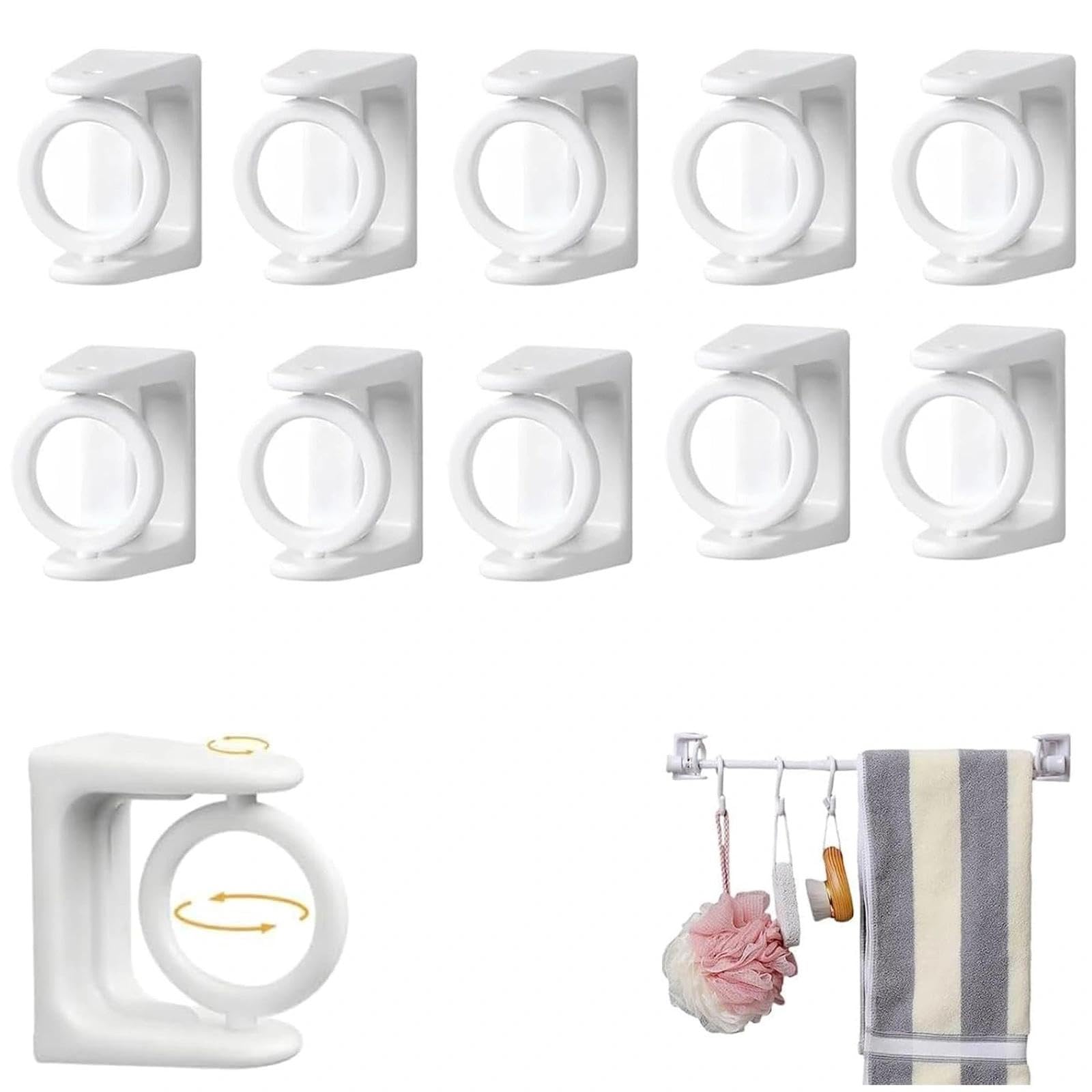 10pcs Universal Adhesive 360° Rotating Hanging Ring(A)