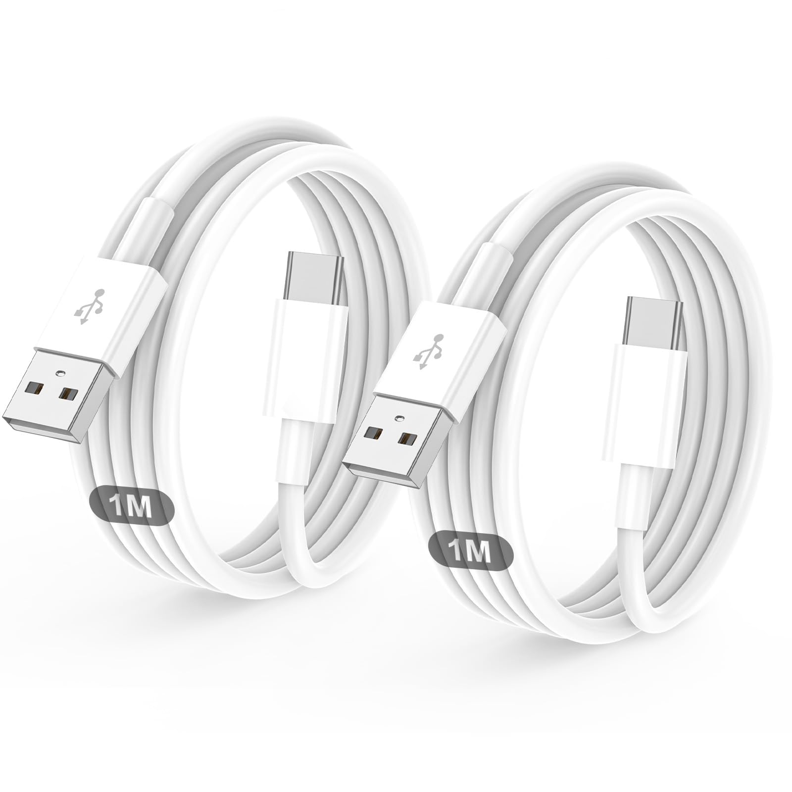 USB C Charger Cable 2 Pack 1M+2M USB A to USBC Cable Type C Charger Fast Charging Phone Charger Lead for iPhone 17 16 15 Pro Max Plus Air, Samsung Galaxy S25 S24 Ultra, Google Pixel, for iPad Air — view 10