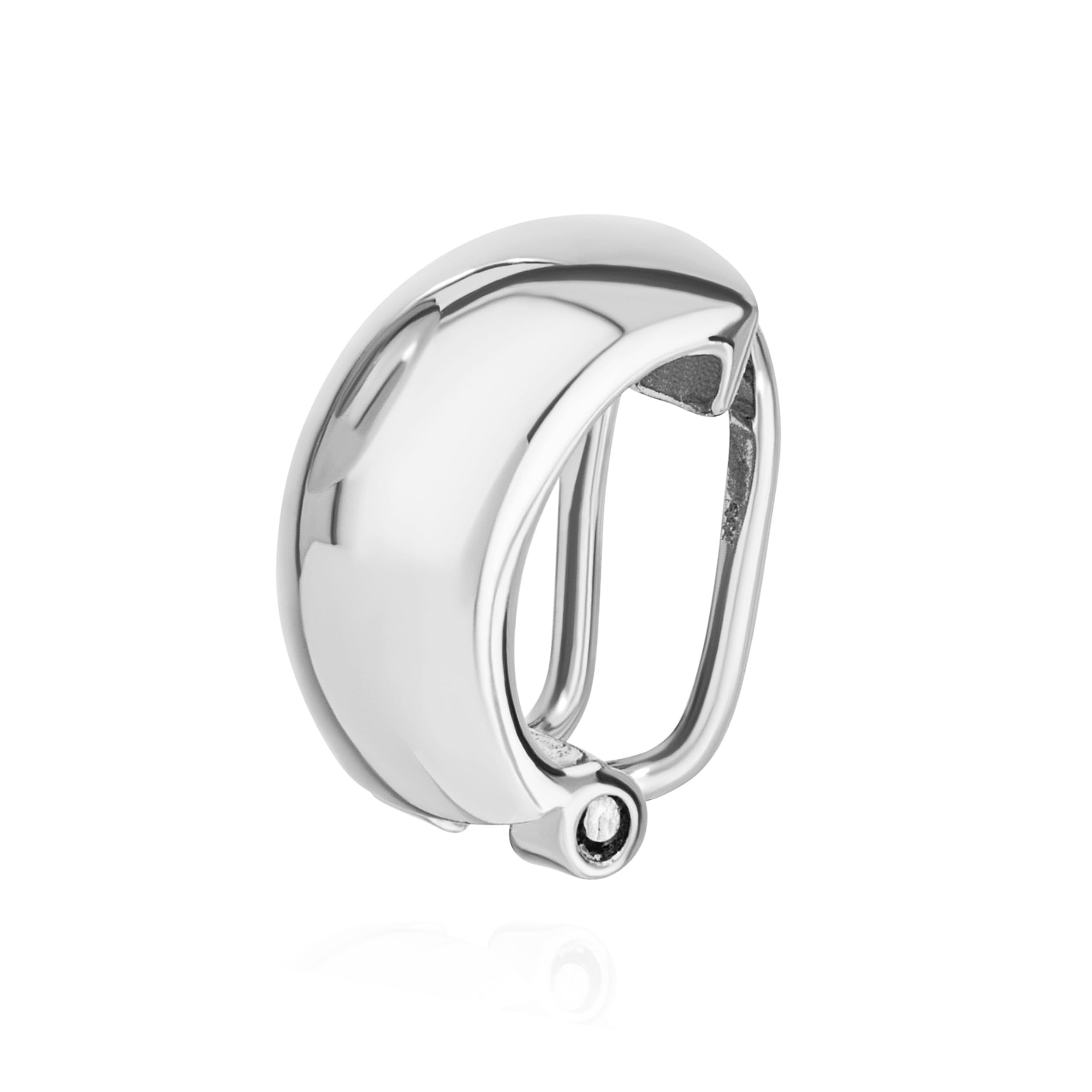Orecchini A Clip In Argento 925: Finti Fori A Molla, Geometrici (14-18 Mm) - Regalo Donna