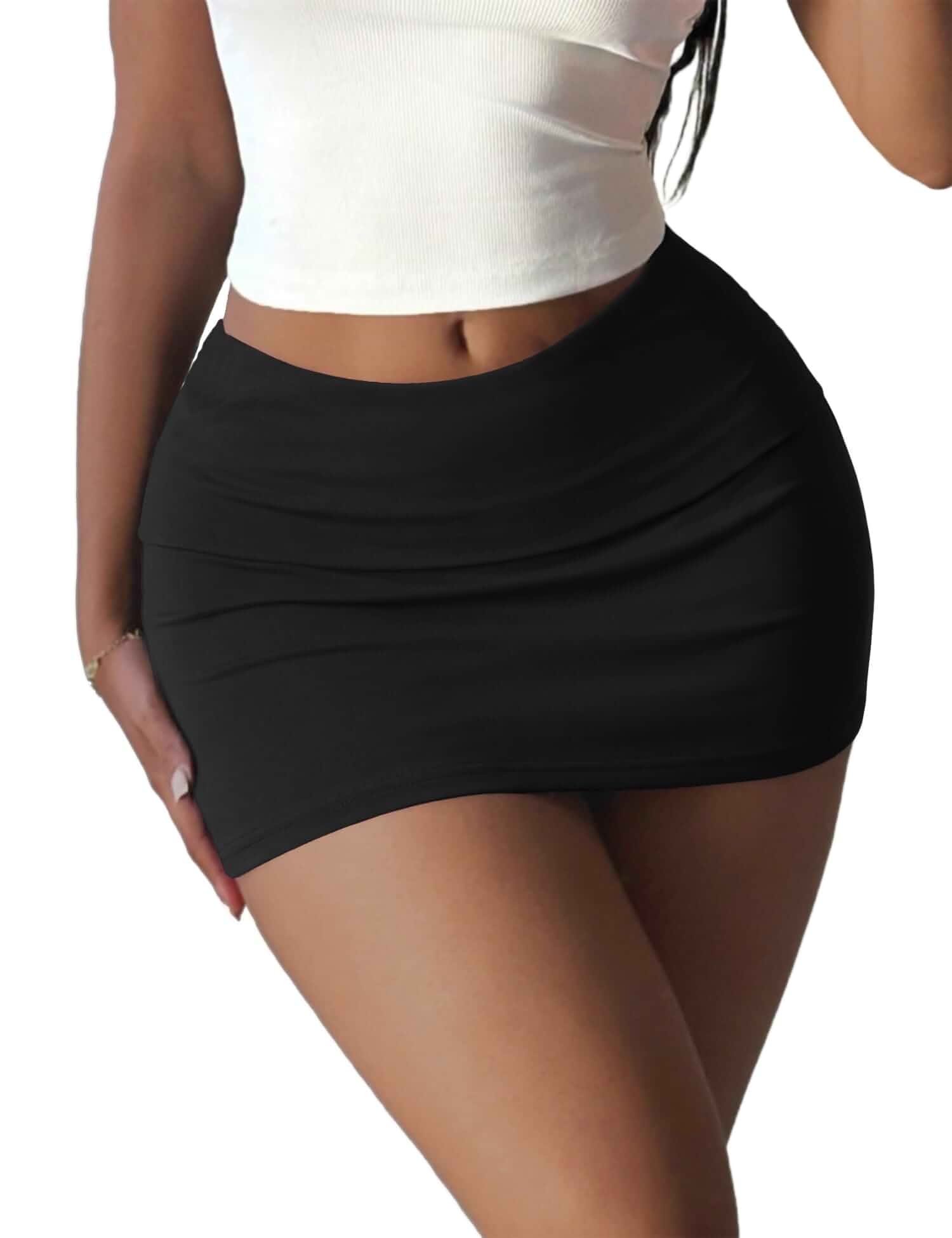 Rapbin Mini Skirts for Women Sexy Low Rise Fold-Over Bodycon Skirts Trendy Streetwear Y2K Going Out Outfits