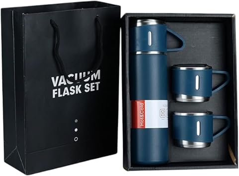 Modern Travel Thermal Flask Set, Blue
